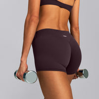 SoftMotion™ Mid Rise Micro Shorts 4" New Branding | Dark Umber Brown