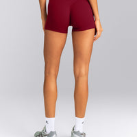 SoftMotion™ Mid Rise Micro Shorts 4" New Branding | Ruby Red