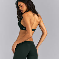 SoftMotion™ Minimal Halter Neck Bralette | Emerald Noir