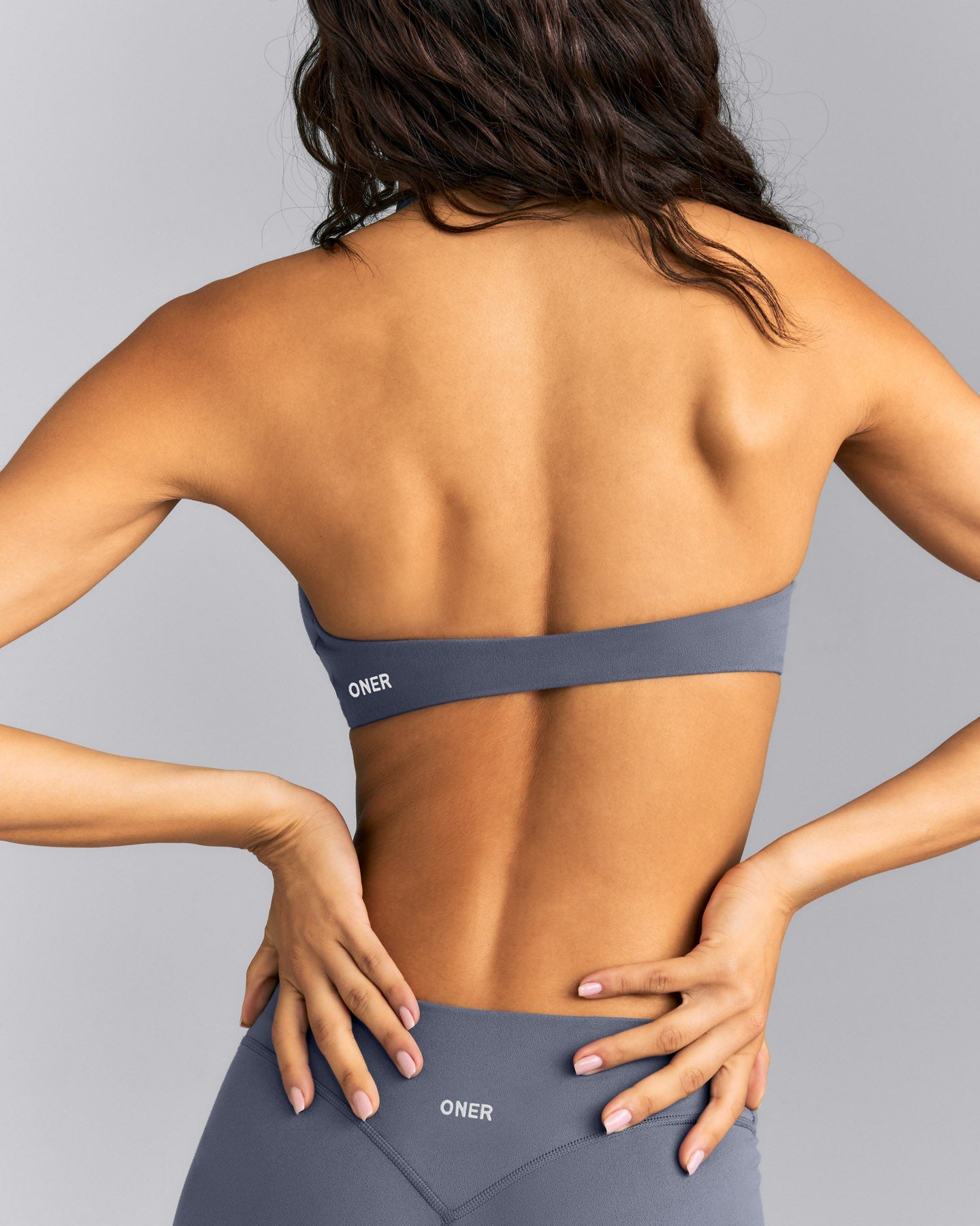 SoftMotion™ Minimal Halter Neck Bralette | Granite Blue