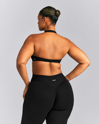 SoftMotion™ Minimal Halter Neck Bralette | Black