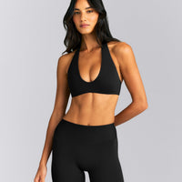 SoftMotion™ Minimal Halter Neck Bralette New Branding | Black