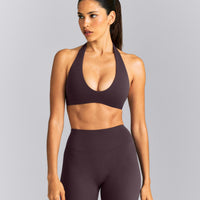 SoftMotion™ Minimal Halter Neck Bralette | Dark Umber Brown