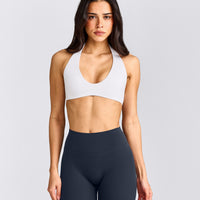 SoftMotion™ Minimal Halter Neck Bralette | White