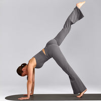 SoftMotion™ Racer Back Mid Tank Top with Built in Bra Shelf with Gray Logo | Ash Gray