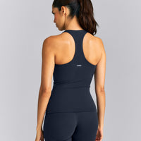 SoftMotion™ Racer Back Tank Top with Built in Bra Shelf | True Blue