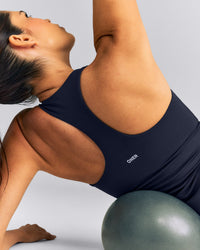 SoftMotion™ Racer Back Tank Top with Built in Bra Shelf | True Blue
