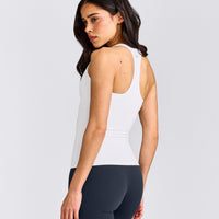 SoftMotion™ Racer Back Tank Top with Built in Bra Shelf | White