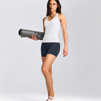 SoftMotion™ Racer Back Tank Top with Built in Bra Shelf | White