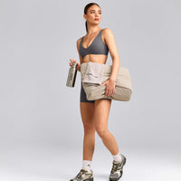 SoftMotion™ Scoop Back Bralette with Gray Logo | Ash Gray
