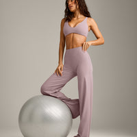 SoftMotion™ Scoop Back Bralette with White Logo | Dusty Purple