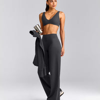 SoftMotion™ Scoop Back Bralette with Gray Logo | Coal