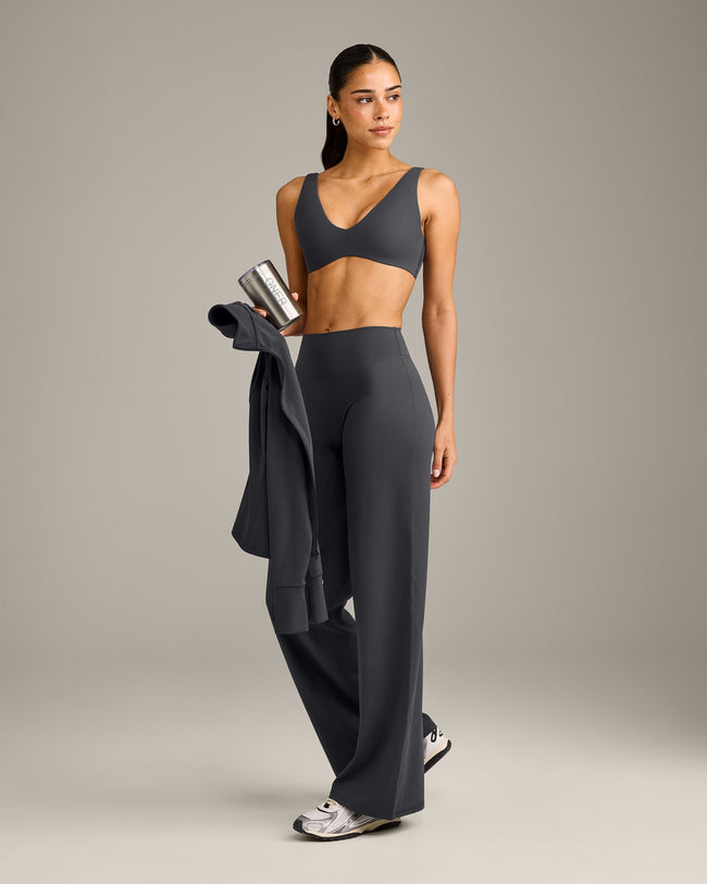 SoftMotion™ Scoop Back Bralette with Gray Logo | Coal