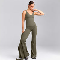SoftMotion™ Scoop Neck Tank Top with Gray Logo | Alpine Green