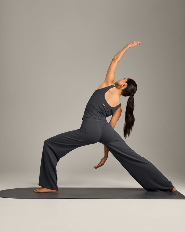 SoftMotion™ Scoop Neck Vest with Gray Logo | Coal