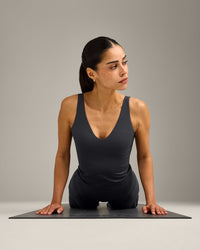 SoftMotion™ Scoop Neck Vest with Gray Logo | Coal