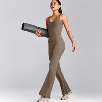 SoftMotion™ Scoop Neck Tank Top with Gray Logo | Moss Brown