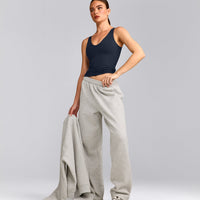 SoftMotion™ Scoop Neck Tank Top with Gray Logo | True Blue
