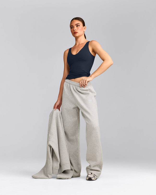 SoftMotion™ Scoop Neck Tank Top with Gray Logo | True Blue
