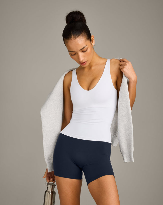 SoftMotion™ Scoop Neck Vest with Gray Logo | White