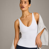 SoftMotion™ Scoop Neck Vest with Gray Logo | White