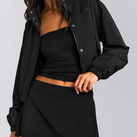SoftMotion™ Skort with Pockets with Gray Logo | Black