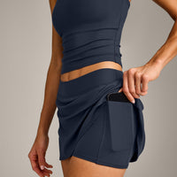 SoftMotion™ Skort with Pockets with Gray Logo | True Blue
