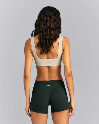 SoftMotion™ Soft Square Neck Sports Bra | Oatmeal