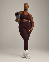 SoftMotion™ Sports Bra with Gray Logo | Plum Brown