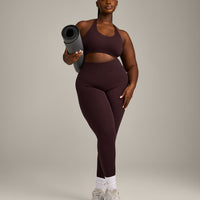 SoftMotion™ Sports Bra with Gray Logo | Plum Brown