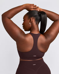 SoftMotion™ Sports Bra with Gray Logo | Plum Brown