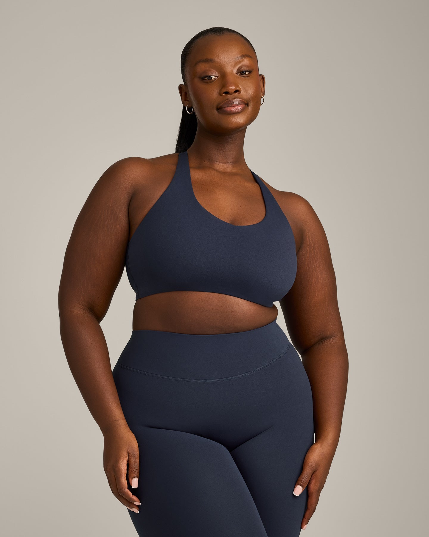 SoftMotion™ Sports Bra with Gray Logo | True Blue