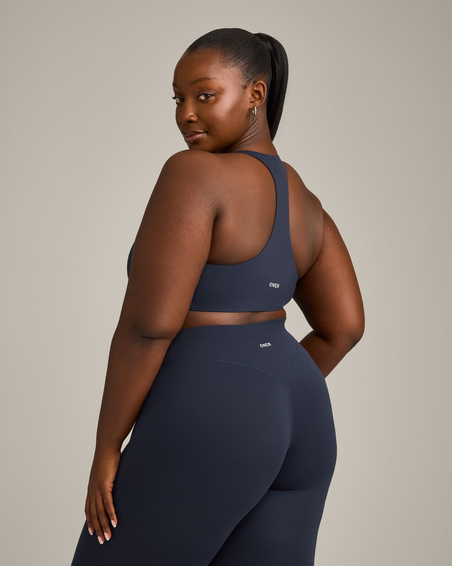 SoftMotion™ Sports Bra with Gray Logo | True Blue