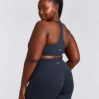 SoftMotion™ Sports Bra with Gray Logo | True Blue