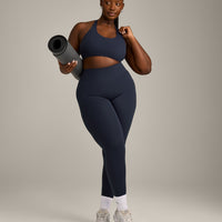 SoftMotion™ Sports Bra with Gray Logo | True Blue