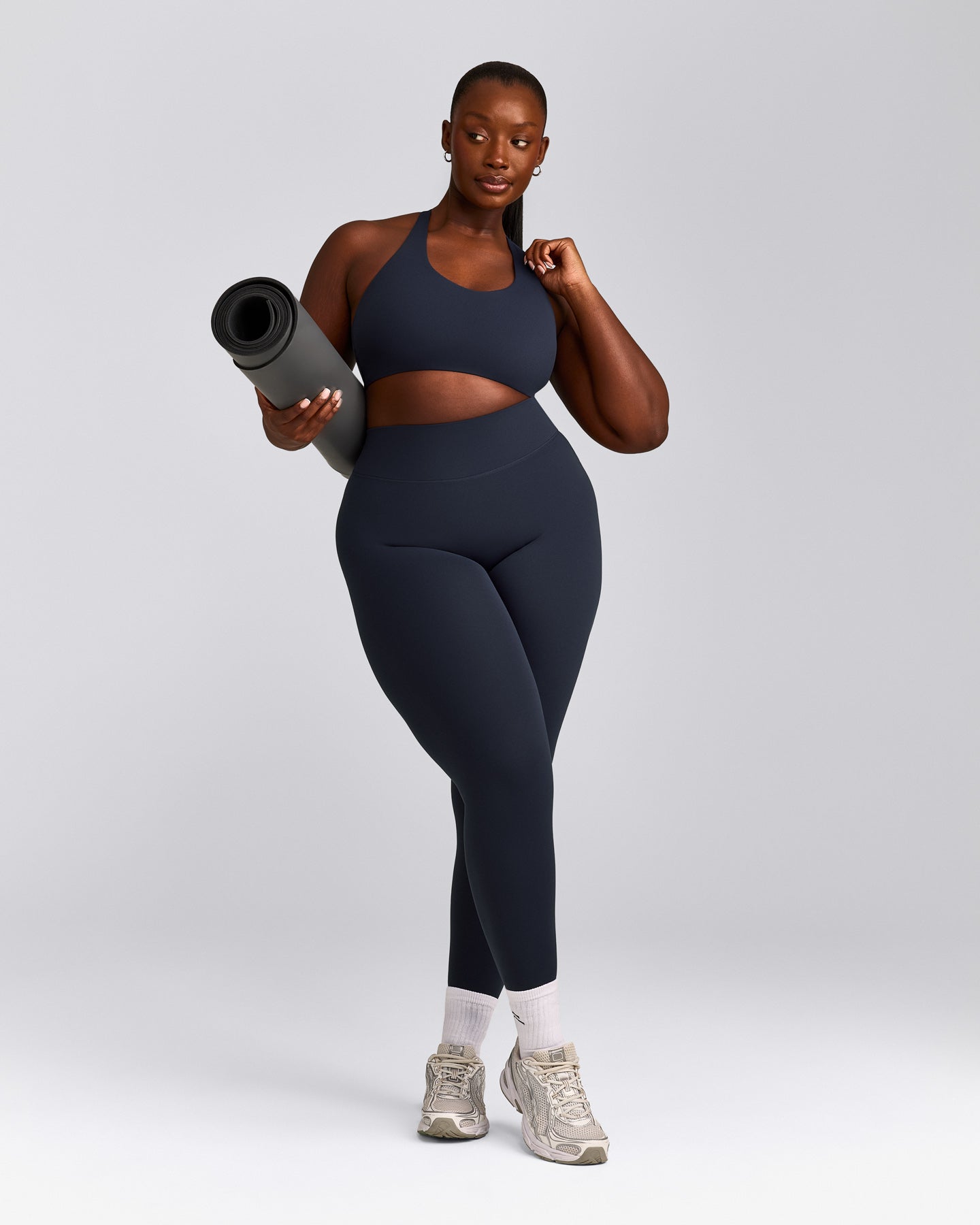 SoftMotion™ Sports Bra with Gray Logo | True Blue
