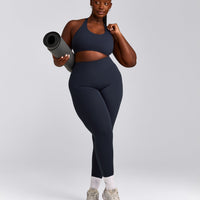 SoftMotion™ Sports Bra with Gray Logo | True Blue