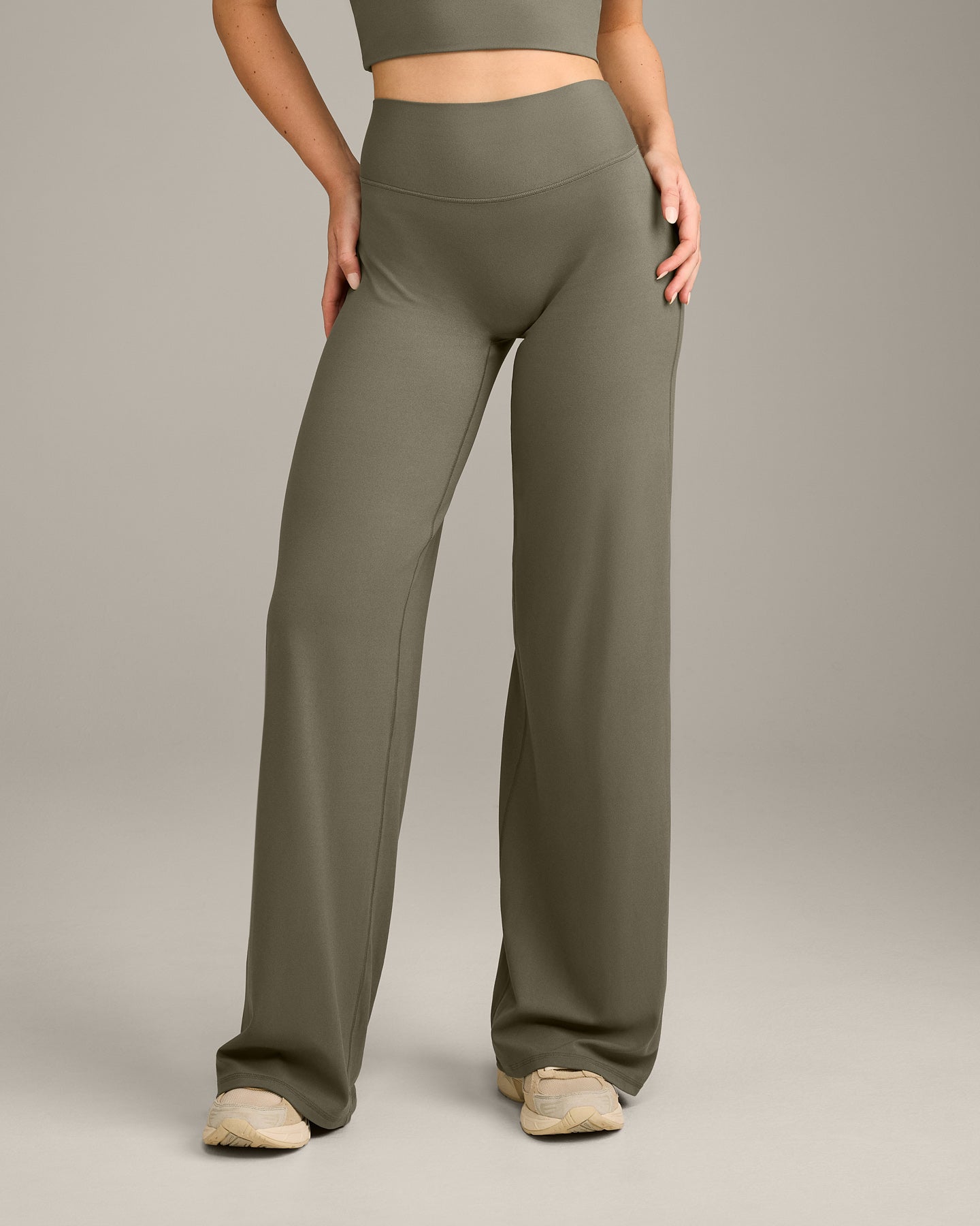 SoftMotion™ Straight Leg Bottoms with Gray Logo | Alpine Green