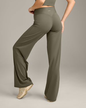 SoftMotion™ Straight Leg Bottoms with Grey Logo in Alpine Green