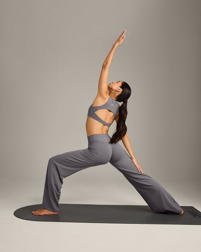 SoftMotion™ Straight Leg Bottoms with Gray Logo | Ash Gray