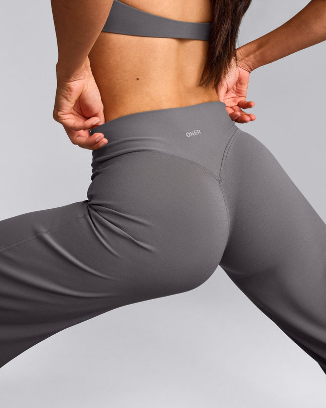 SoftMotion™ Straight Leg Pants with Gray Logo | Ash Gray