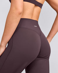 SoftMotion™ Straight Leg Pants with Gray Logo | Dark Umber Brown