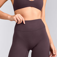 SoftMotion™ Straight Leg Pants with Gray Logo | Dark Umber Brown