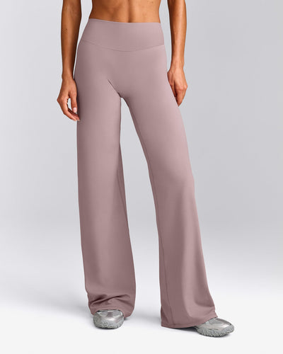 SoftMotion™ Straight Leg Pants with White Logo | Dusty Purple