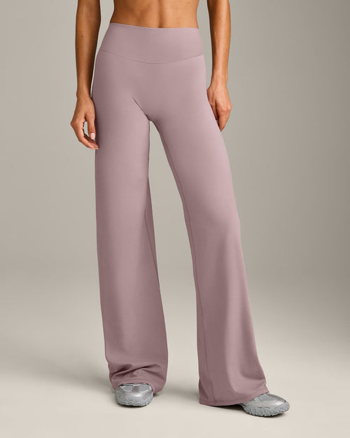 SoftMotion™ Straight Leg Pants with White Logo | Dusty Purple