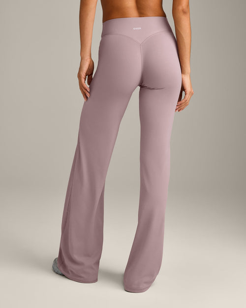 SoftMotion™ Straight Leg Pants with White Logo | Dusty Purple