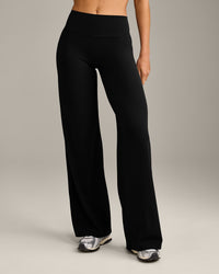 SoftMotion™ Straight Leg Bottoms with Gray Logo | Black