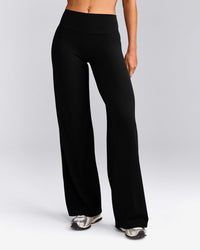 SoftMotion™ Straight Leg Pants with Gray Logo | Black