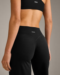 SoftMotion™ Straight Leg Bottoms with Gray Logo | Black