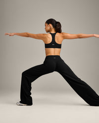 SoftMotion™ Straight Leg Bottoms with Gray Logo | Black